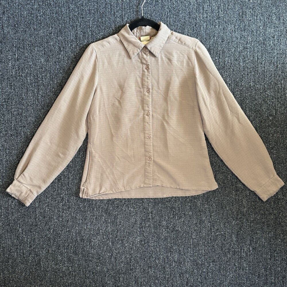 The North Face‎ Women's Medium Taupe Button Down Shirt Gorpcore Roll Tab Sleeve